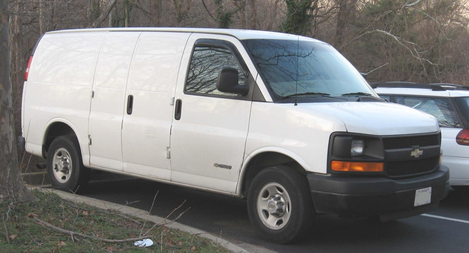 A white work van